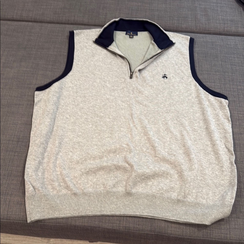 Brooks Brothers Gray Zip Up Sweater Vest